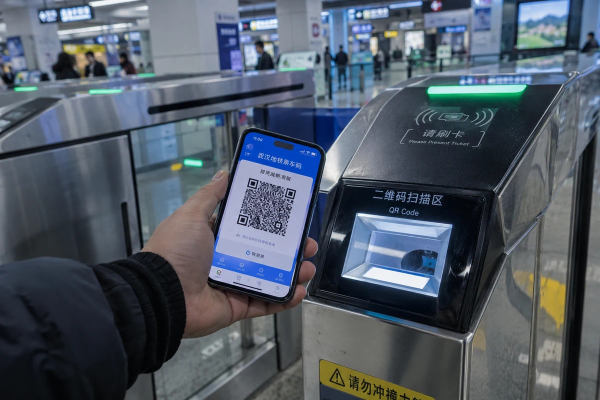 Portiques d'entrée d'une station de métro en Chine