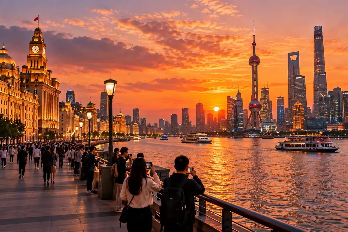 Le Bund de Shanghai, dernière étape de l'itinéraire